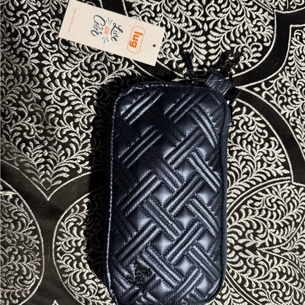 NWT lug Navy Quilted Wristlet Pouch with Waist Strap